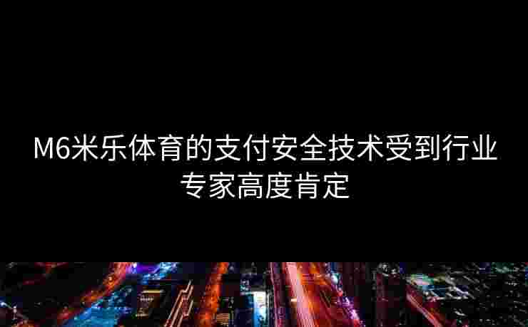 M6米乐体育的支付安全技术受到行业专家高度肯定