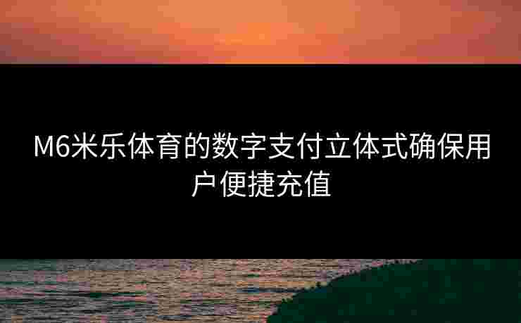 M6米乐体育的数字支付立体式确保用户便捷充值